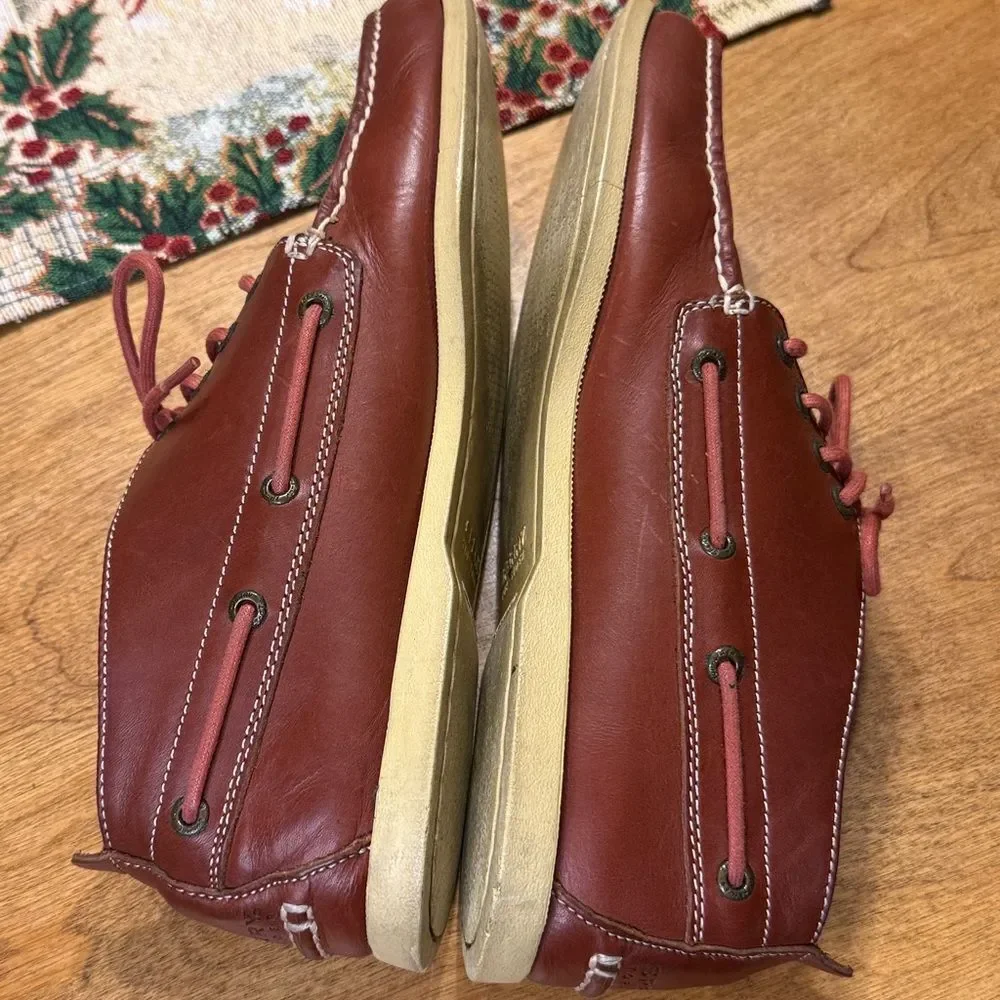 Sperry Top Sider Authentic Original Chukka boot in red leather.